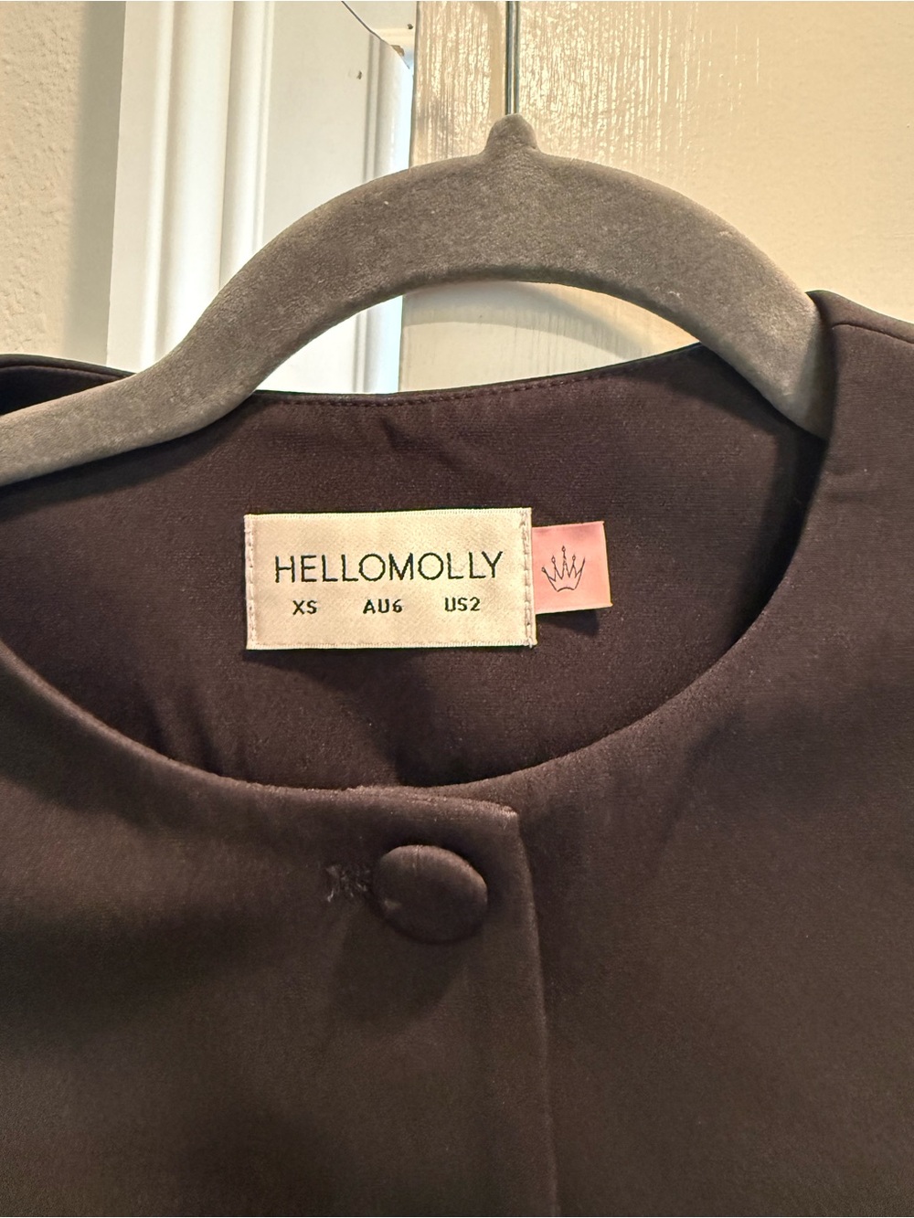 Hello Molly Black Long-Sleeve Button Mini Dress - Picture 7 of 9